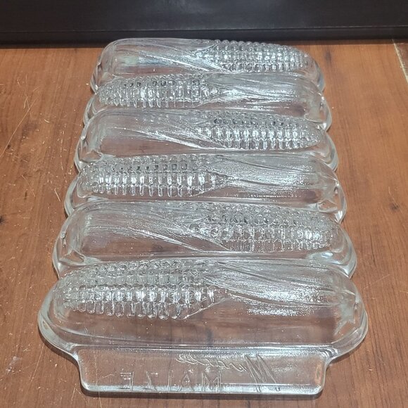 Miracle Maize Clear Glass Corn Bread Baking Dish Corn Cob Design - Picture 9 of 13